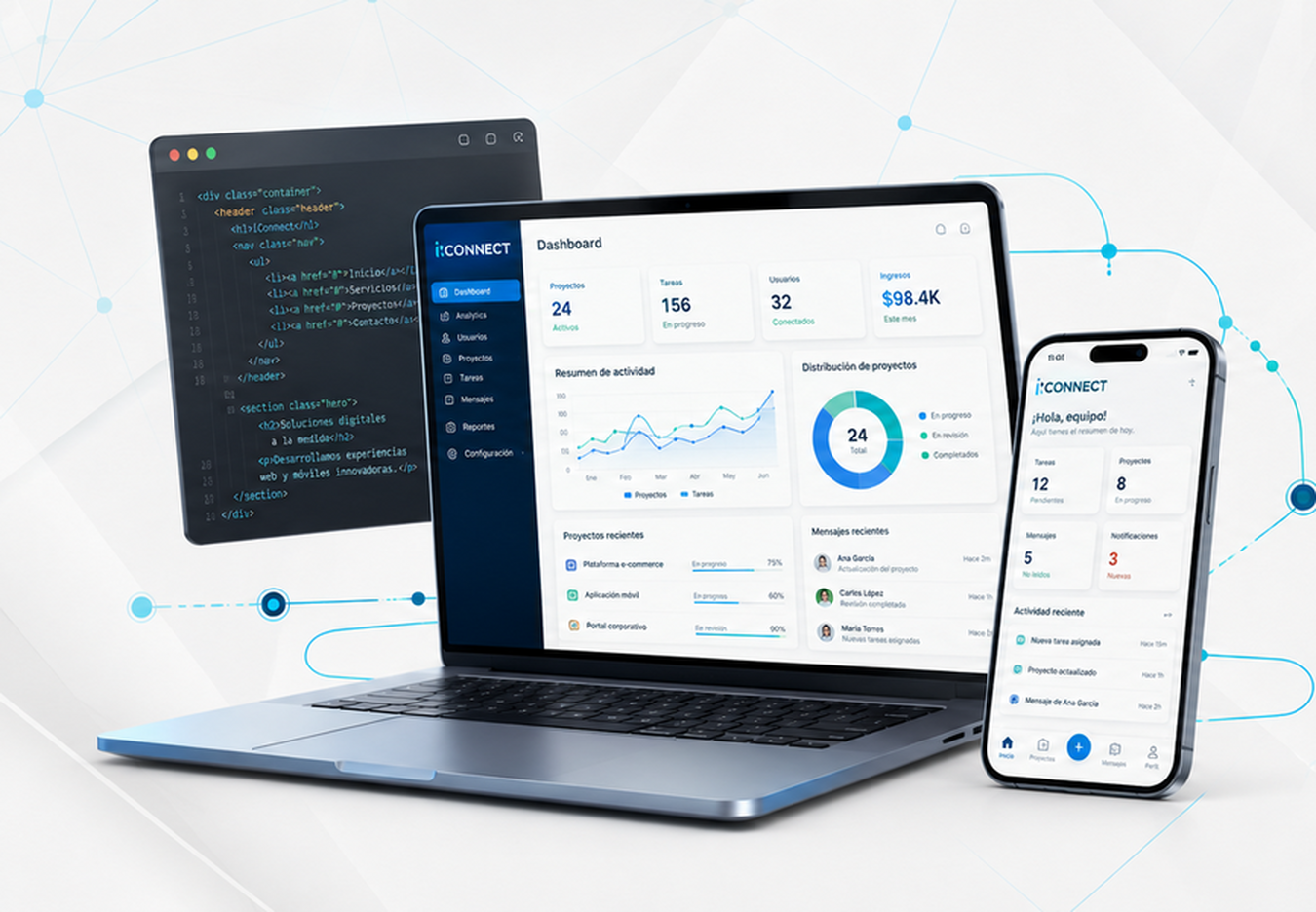 Plataforma web y aplicación móvil desarrolladas por iConnect